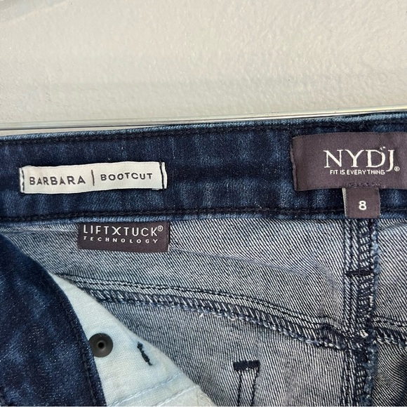 NYDJ Womens Barbara Bootcut Dark Wash Ankle Jeans Sz 8 Mid Rise - Picture 6 of 11